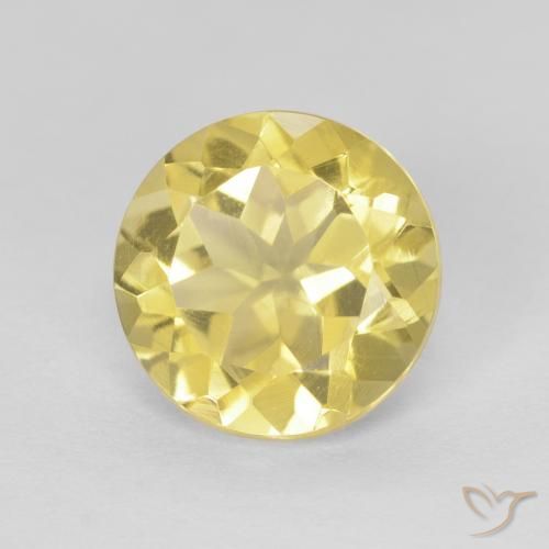 1.82ct Натуральный Светло-золотисто-желтый Цитрин, Круглый, Чистота VVS