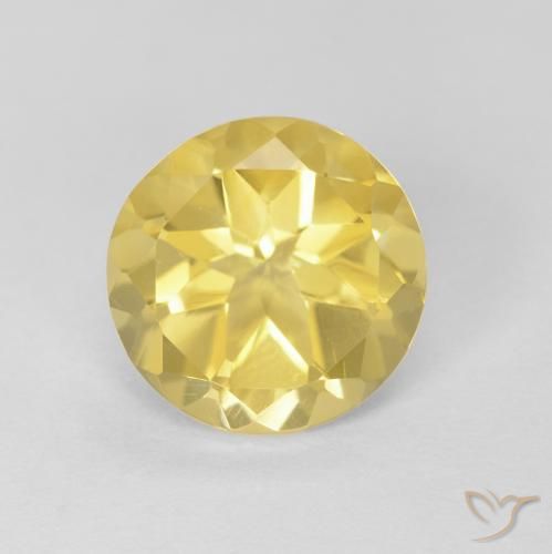 1.57ct Натуральный Средний желтый Цитрин, Круглый, Чистота VVS