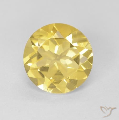 1.69ct Натуральный Средний желтый Цитрин, Круглый, Чистота VVS
