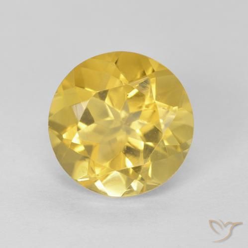 1.79ct Натуральный Средний желтый Цитрин, Круглый, Чистота VVS