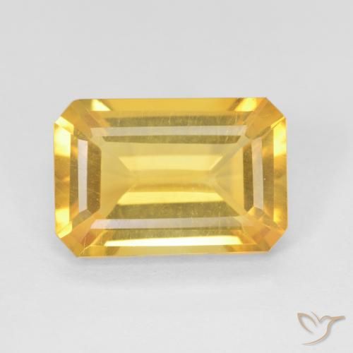 3.45ct Натуральный Среднее золото Цитрин, Изумрудная огранка, VVS-VS
