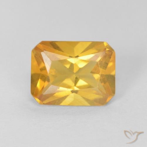 1.28ct Натуральный Яркое золото Цитрин, Изумрудная огранка, VVS-VS