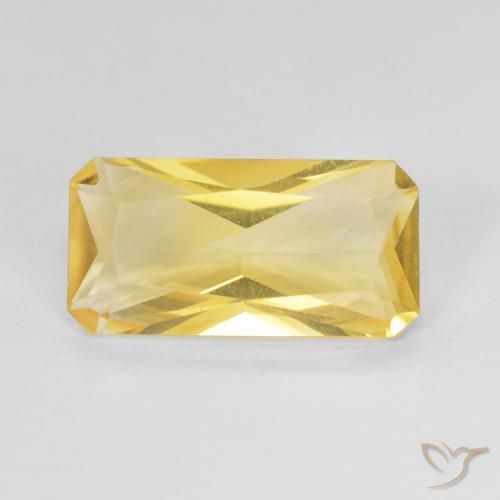 3.17ct Натуральный Среднее золото Цитрин, Изумрудная огранка, Чистота VVS