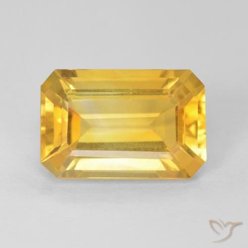 3.80ct Натуральный Золотой Цитрин, Изумрудная огранка, VVS-VS