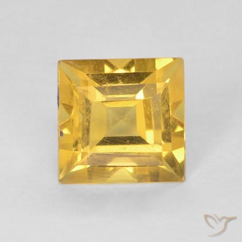 0.90ct Натуральный Средний золотой Цитрин, Квадрат, Чистота VS, Photo A