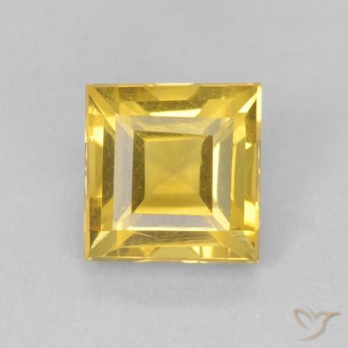 1.07ct Натуральный Средний золотой Цитрин, Квадрат, Чистота VS