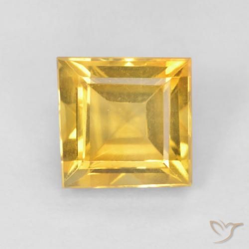 0.94ct Натуральный Среднее золото Цитрин, Квадрат, Чистота VS