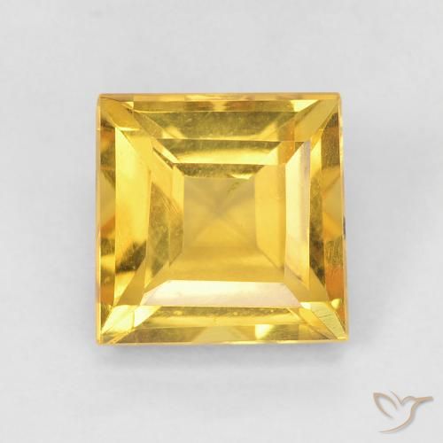 1.22ct Натуральный Золотой Цитрин, Квадрат, VVS-VS