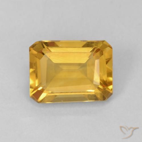 1.31ct Натуральный Среднее золото Цитрин, Изумрудная огранка, Чистота VVS