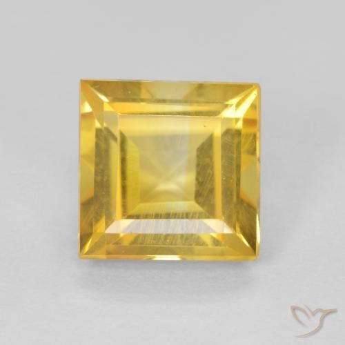 1.02ct Натуральный Золотой Цитрин, Квадрат, Чистота VS