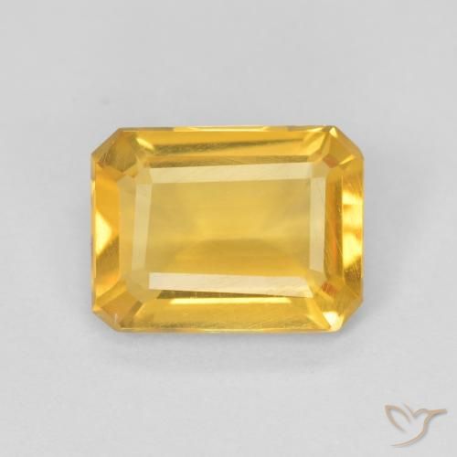 1.05ct Натуральный Среднее золото Цитрин, Изумрудная огранка, Чистота VS