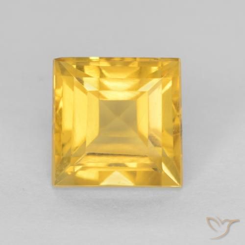 1.24ct Натуральный Среднее золото Цитрин, Квадрат, Чистота VS