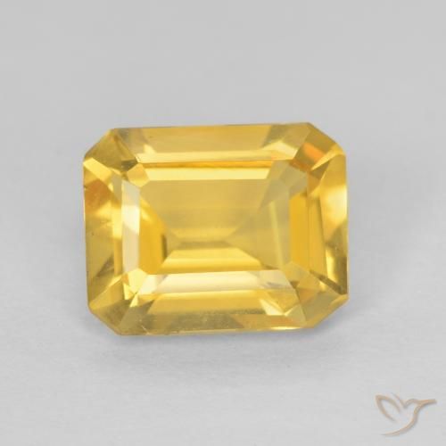 1.25ct Натуральный Среднее золото Цитрин, Изумрудная огранка, VVS-VS