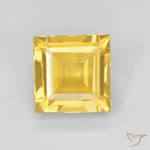 1.01ct Натуральный Яркое золото Цитрин, Квадрат, VVS-VS