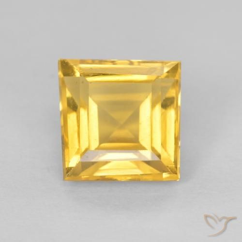 1.02ct Натуральный Золотой Цитрин, Квадрат, VVS-VS