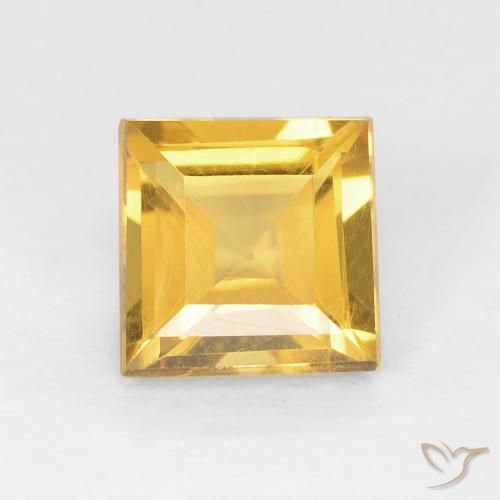 1.00ct Натуральный Яркое золото Цитрин, Квадрат, VVS-VS