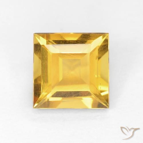 1.05ct Натуральный Яркое золото Цитрин, Квадрат, Чистота VVS