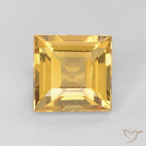 1.13ct Натуральный Яркое золото Цитрин, Квадрат, Чистота VVS