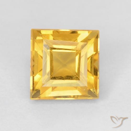 1.13ct Натуральный Яркое золото Цитрин, Квадрат, Чистота VVS