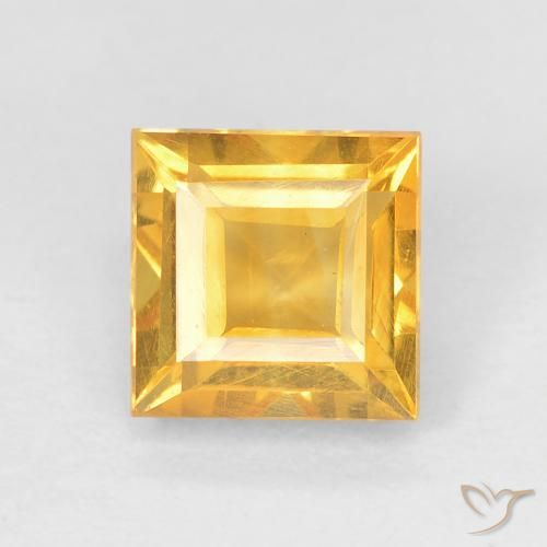 1.02ct Натуральный Яркое золото Цитрин, Квадрат, Чистота VVS
