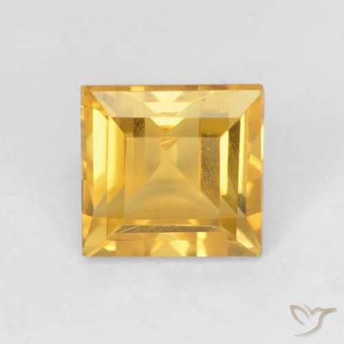 1.10ct Натуральный Яркое золото Цитрин, Квадрат, Чистота VVS