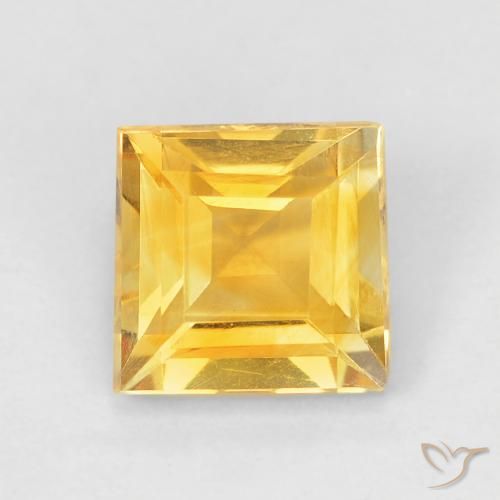 1.05ct Натуральный Среднее золото Цитрин, Квадрат, Чистота VVS