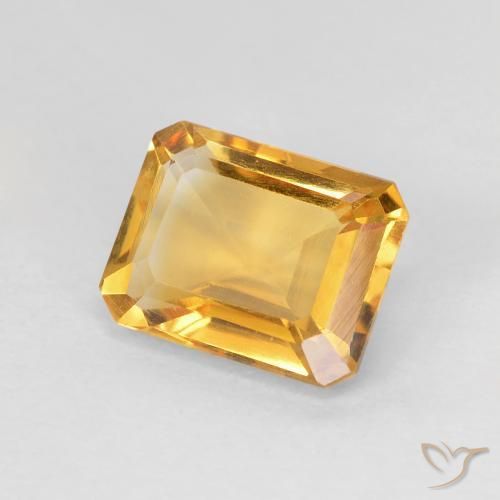 1.36 карата, натуральный Medium Light-Golden Цитрин, Октагон / Изумрудная Огранка, Чистота VVS