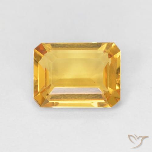 1.24ct Натуральный Яркое золото Цитрин, Изумрудная огранка, Чистота VVS