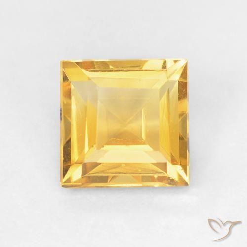 0.93ct Натуральный Золотисто-оранжевый Цитрин, Квадрат, VVS-VS