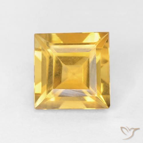 0.94ct Натуральный Среднее золото Цитрин, Квадрат, VVS-VS