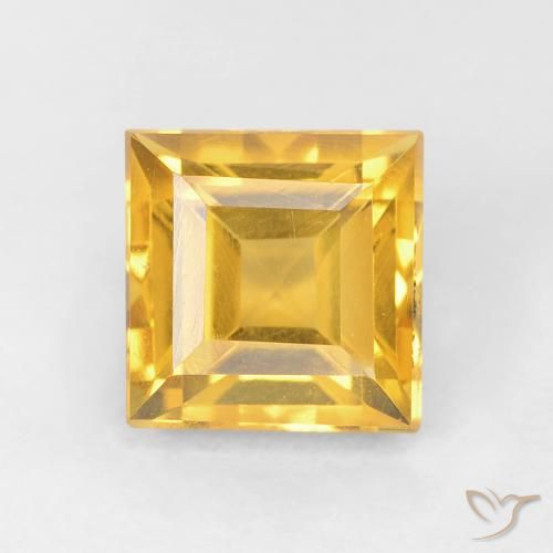 1.09ct Натуральный Золотой Цитрин, Квадрат, VVS-VS