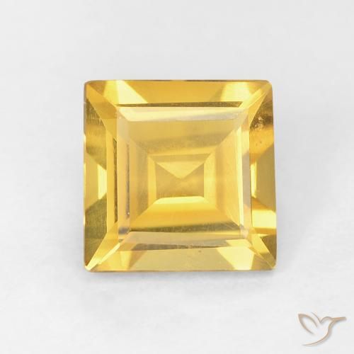 0.98ct Натуральный Золотой Цитрин, Квадрат, VVS-VS