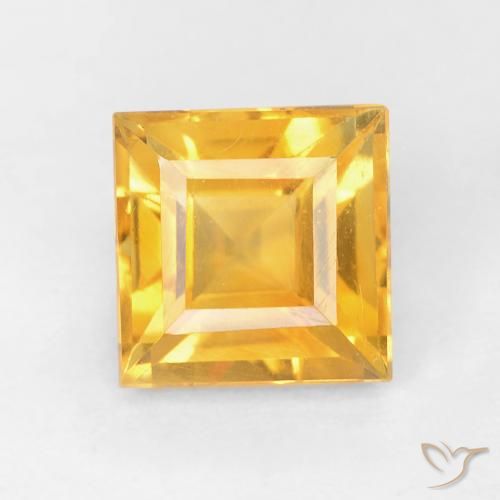 1.17ct Натуральный Золотисто-оранжевый Цитрин, Квадрат, VVS-VS