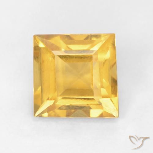 1.06ct Натуральный Золотисто-оранжевый Цитрин, Квадрат, VVS-VS