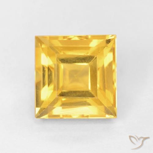 1.16ct Натуральный Золотой Цитрин, Квадрат, VVS-VS