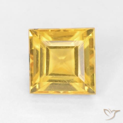 1.10ct Натуральный Средний золотой Цитрин, Квадрат, VVS-VS