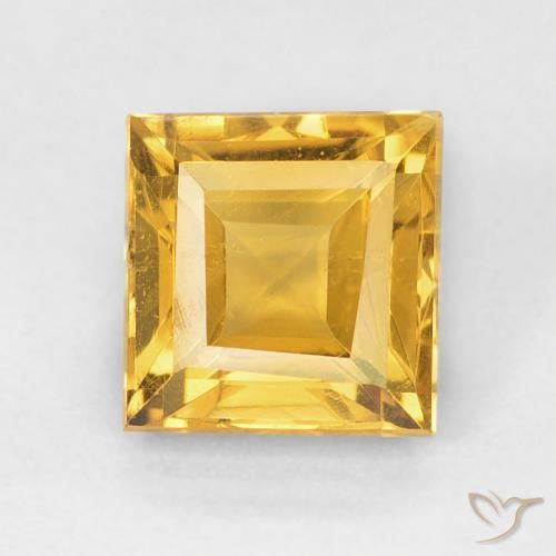 1.06ct Натуральный Средний золотой Цитрин, Квадрат, Чистота VS