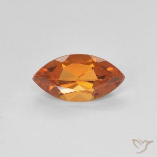 0.59ct Натуральный Глубокий оранжево-золотой Цитрин, Маркиза, VVS-VS
