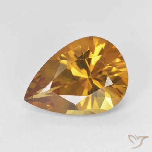 4.25ct Натуральный Золотисто-коричневый Цитрин, Форма груши, Чистота VVS
