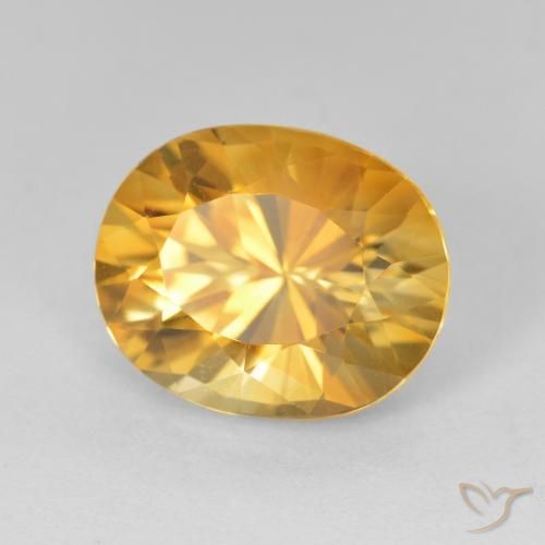 4.50 карата, натуральный Medium Dark-Golden Цитрин, Овал, Чистота VVS
