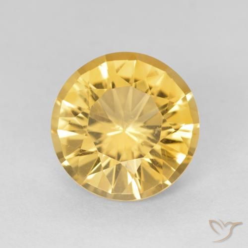 3.71ct Натуральный Среднее золото Цитрин, Круглый, Чистота VVS