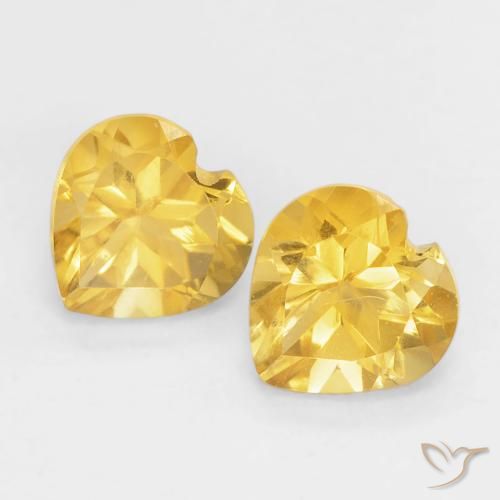 0.90ctw Натуральный Top Gold Цитрин, Сердце, Чистота VVS