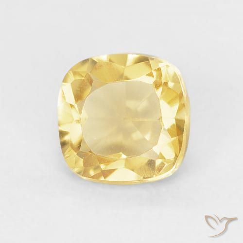 0.58ct Натуральный Светло-желтый Цитрин, Подушка, VVS-VS