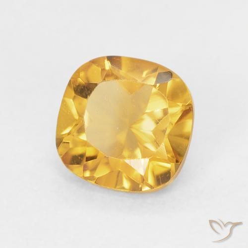 0.49 карата, натуральный Medium Light-Golden Цитрин, Подушка, VVS-VS