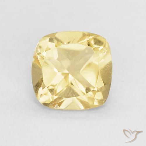 0.52ct Натуральный Светло-желтый Цитрин, Подушка, VVS-VS