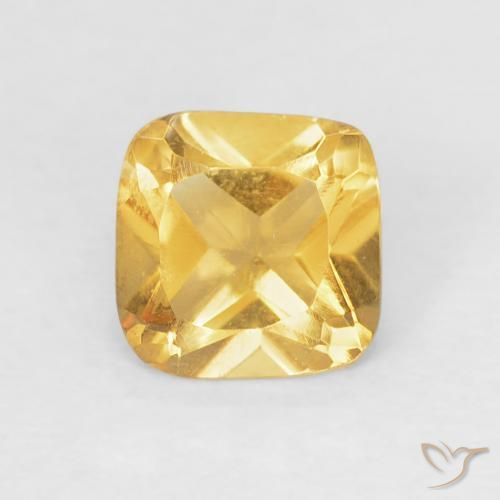 0.55ct Натуральный Среднее золото Цитрин, Подушка, Чистота VVS