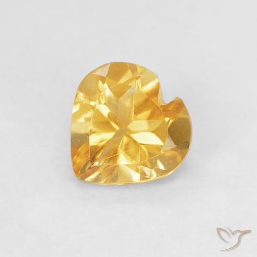 0.38ct Натуральный Светло-оранжево-золотой Цитрин, Сердце, Чистота VVS