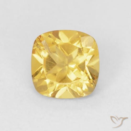 0.54ct Натуральный Средний золотой Цитрин, Подушка, Чистота VS