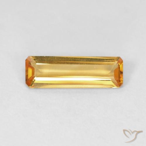 1.02ct Натуральный Золотисто-оранжевый Цитрин, Изумрудная огранка, VVS-VS