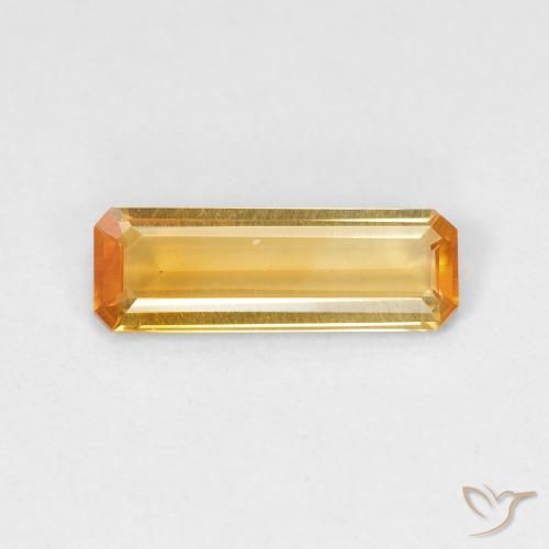 0.97ct Натуральный Глубокий оранжево-золотой Цитрин, Изумрудная огранка, VVS-VS